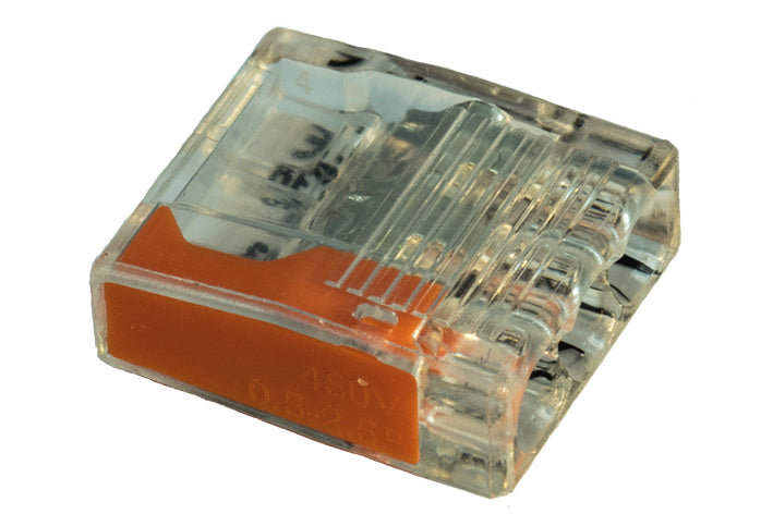 Alva Mini Verbindungsdosenklemme 3-polig 0,5... 2,5 mm², transparent/orange - DOK3MINI
