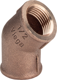 ALVA Bogen 45 Grad 3120 in Rp1 Rotguss - ACRG3120.1