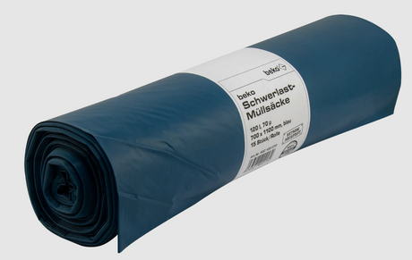 Alva Schwerlast-Muellsaecke 120 L, 70 700x1100mm blau, LDPE 15 Stück/Rolle - ACMSACK