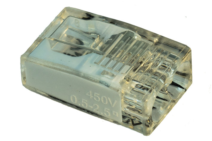 Alva Mini Verbindungsdosenklemme 2-polig 0,5... 2,5 mm², transparent/weiß - DOK2MINI