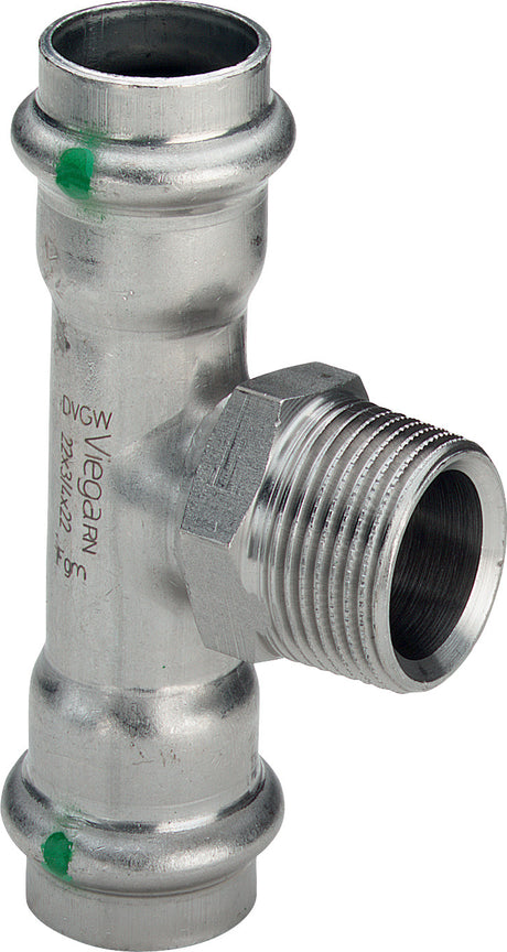 VIEGA Viega T-Stück mit SC Sanpress Inox 2317.1 in 42mm x R3/4 x 42mm Edelstahl   – 446 017