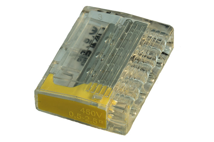 Alva Mini Verbindungsdosenklemme 5-polig 0,5... 2,5 mm², transparent/gelb - DOK5MINI