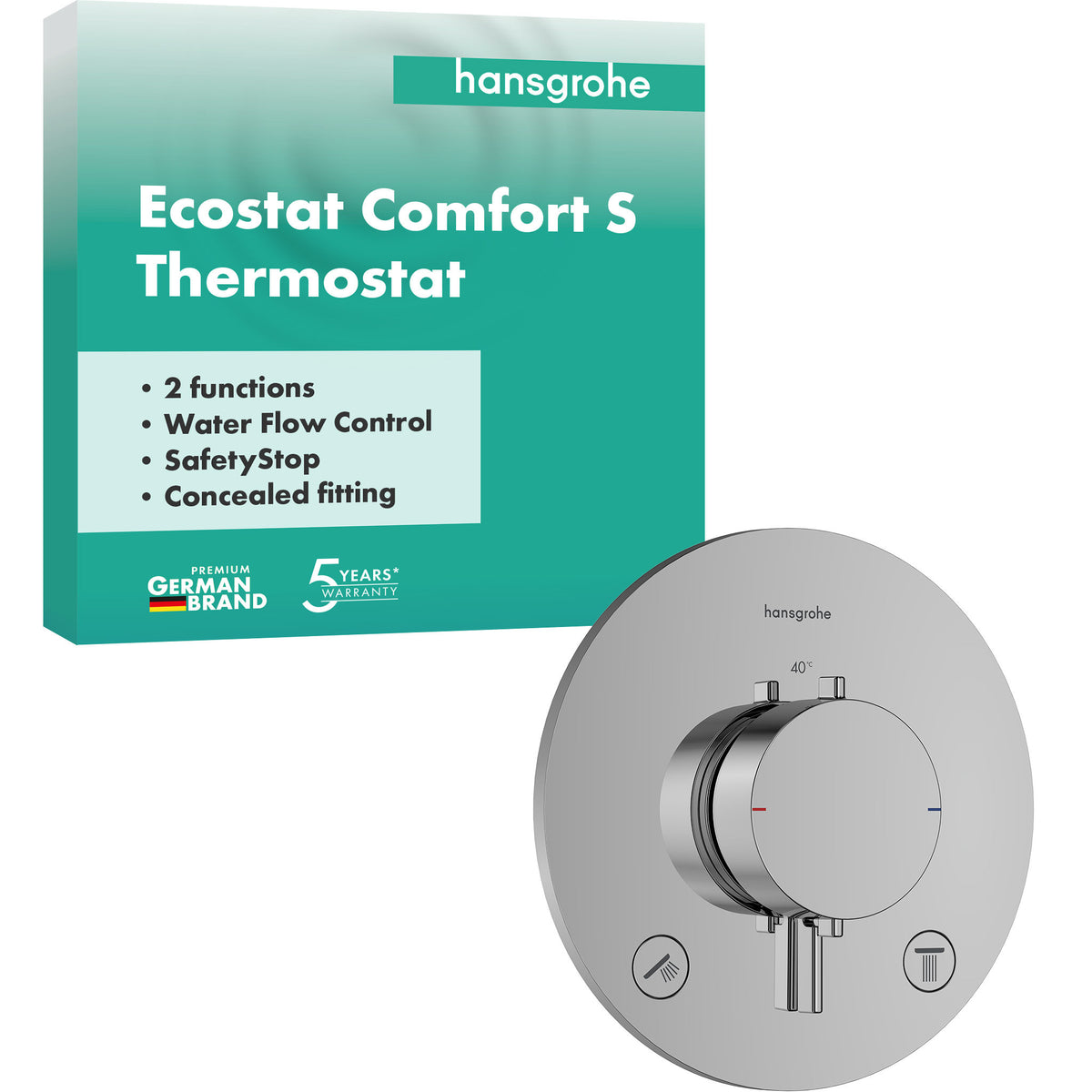 HANSGROHE HG Thermostat UP Ecostat Comfort S Fertigset 2 Verbraucher chrom  – 33715000