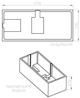 Alva Idea Träger für Wanne Duo AQBWIDDUOP180, 180x80cm - AQTRIDDUO180P1