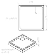 Alva Forta Träger für Brausetasse AQBTFOBT80FS, 80x80x2,5cm - AQTRFOBT80FS1