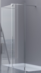 ALVA Spa 1.0 Freistehe. SW m. Schiebeel. li.,137-139/200cm, Gl. ESG Cl.,Silb. HGL
