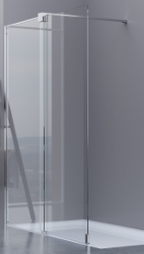 ALVA Spa 1.0 Freistehe. SW m. Schiebeel. li.,137-139/200cm, Gl. ESG Cl.,Silb. HGL
