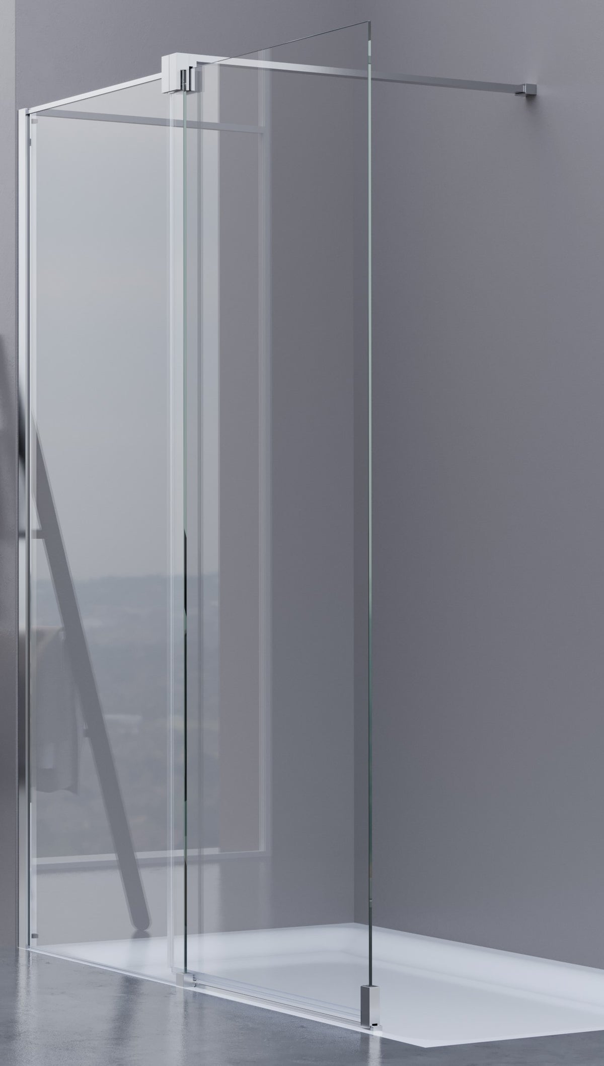 Alva Spa 1.0 Freistehe. SW m. Schiebeel. re.,157-159/200cm, Gl. ESG Cl.,Silb. HGL - AQDUSPFSWS160R