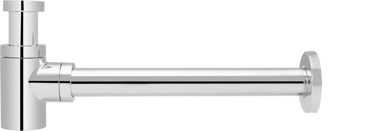 Alva Varia Design-Sifon 5/4" kurze BH ohne Ventil, Wandrohr 32x300mm, Chrom - AQARVADS8