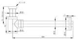 Alva Varia Design-Sifon 5/4" kurze BH ohne Ventil, Wandrohr 32x300mm, Chrom - AQARVADS8