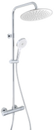 Alva Spa Duschsystem mit Ora 1.0 Thermostat, runder Kopfbrause, Chrom - AQARSPDST2.1