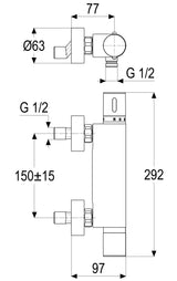 Alva Ora 1.0 Brausethermostat Cool-Body- Touch-Körper, Chrom - AQARORTBTCB.1
