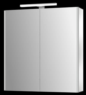Alva Varia Aluminiumspiegelschrank 65,4x71,3x15,3cm, LED-Aufsatzleu., vers. - AQBMVASPS10