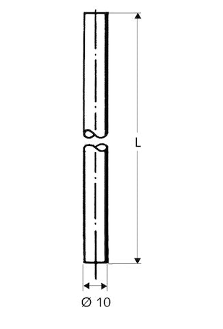 Alva Kupferrohr Ø 10 mm, Beiderseits glatt, 1000 mm, chrom - ACCU10-100