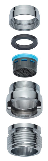 Alva Varia Schnellkupplungsadapter 3/4" mit Strahlregler verchromt M22/M24 - AQARVASKA3/4