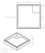 Alva Forta Träger für Brausetasse AQBTFOBT90.6S, 90x90x6,5cm - AQTRFOBT90.6S1