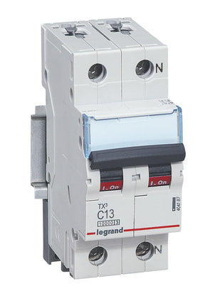 LEGRAND LS-Schalter 10kA C 13A/1pol+N  2TE   – 404187