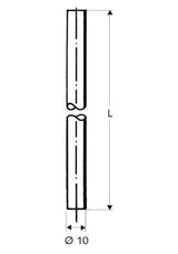 Alva Kupferrohr Ø 10 mm, Beiderseits glatt, 300 mm, chrom - ACCU10-30