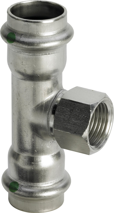 VIEGA Viega T-Stück mit SC Sanpress Inox 2317.2 in 18mm x Rp1/2 x 18mm Edelstahl   – 437 152