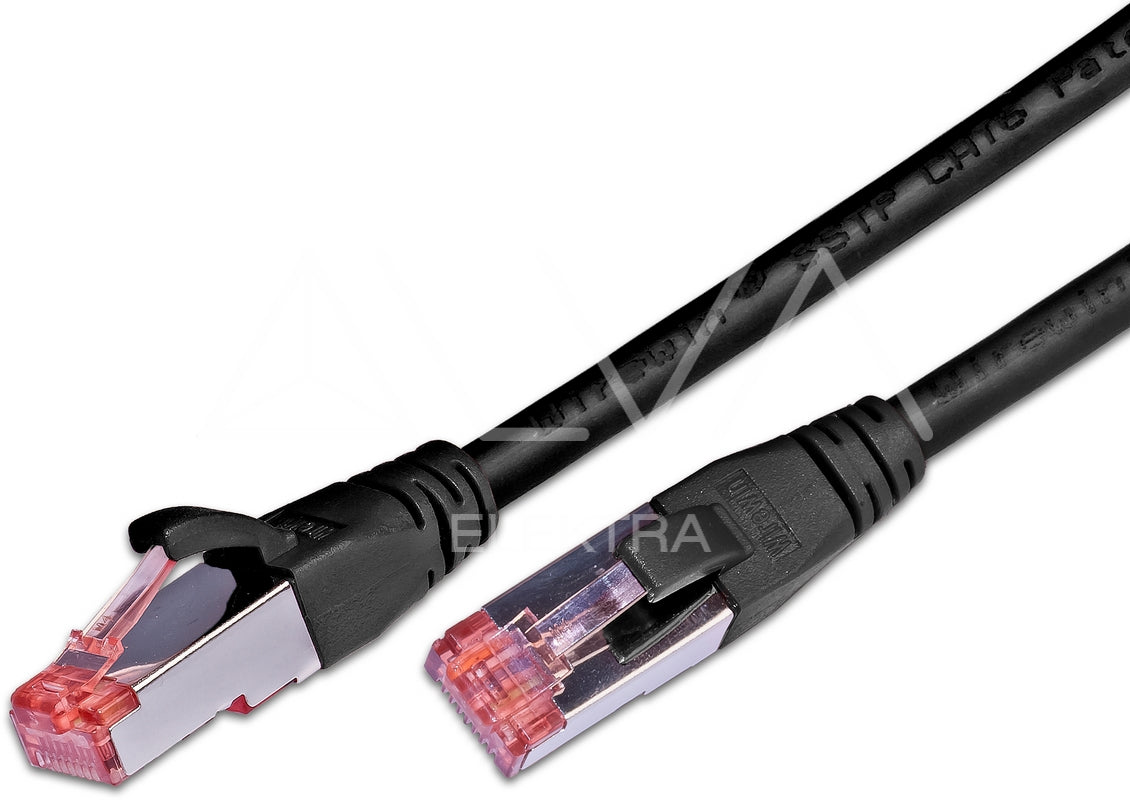 Alva KAT.6 Patchkabel, S/FTP, LSOH, Lifetime Warranty, 0.5m, schwarz - PK-KAT60.5SW