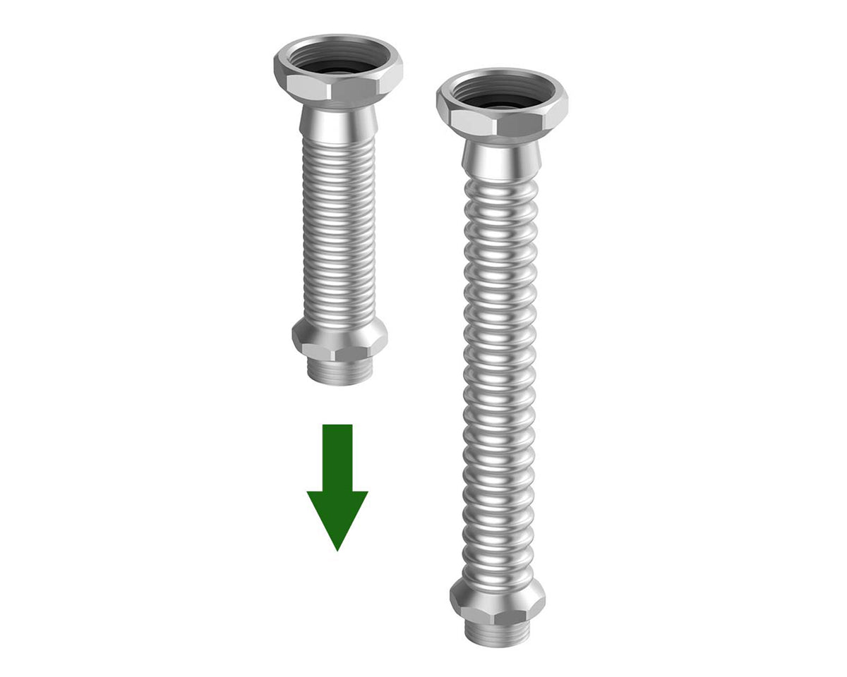 Alva Flex-Verbindungsrohr aus Edelstahl, DN20, L=105mm - ALVRE20.105