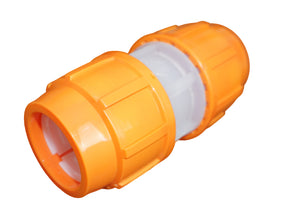 ALVA LWL Kupplung druckdicht PN16 PP transparent/orange 50mm - ATLWLK50