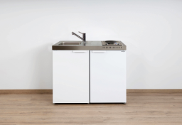 ALVA Sana 1.0 Miniküche Herdteil re. Becken li., 4*-Kühlschrank, 100x88x60cm - AQMKSA100.2R1