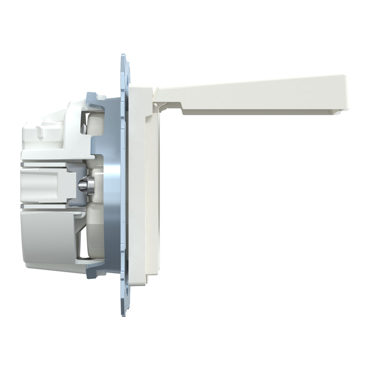 MERTEN SCHUKO-Steckdose mit Klappdeckel, Steckk lemmen, polarweiß glänzend, System M  – MEG2311-0319