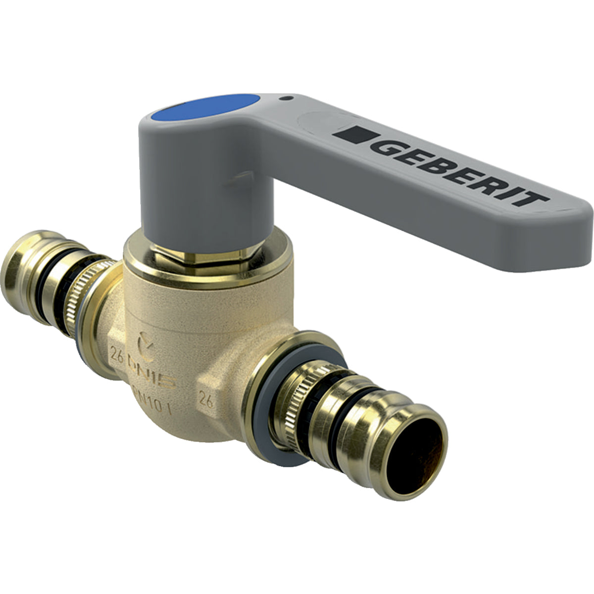 GEBERIT GE Mepla AP Kugelhahn mit Betaetigungshebel, d32mm   – 614.061.00.2
