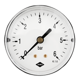 Alva Manometer Fig.2601(1) 1/4" 50mm Durchmesser 0-10 bar Anschluss hinten - AL2601-5010