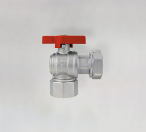 Alva FBH Verteiler Kugelhahn Eck kurz 3/4"IG x 1" ÜWM, Rot - ALFBHVKH3/4ER