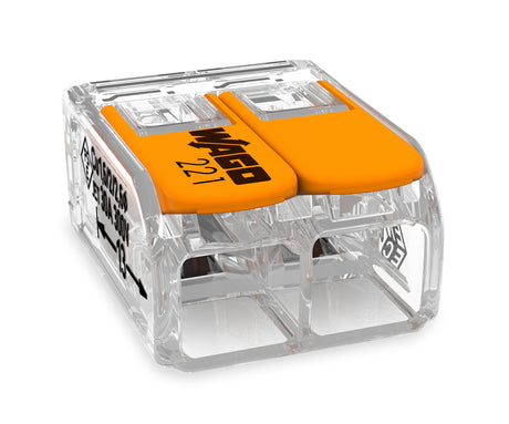 WAGO COMPACT Verbindungsdosenklemme 2-polig mit Hebeln, max. 6 mm², transparent   – 221-612