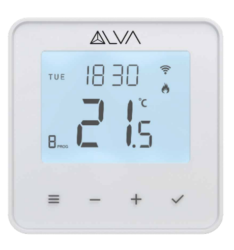 ALVA Raumthermostat LCD programmierbar weiss Kabel 24 V - ALRTMLCD24PR