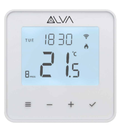 ALVA Raumthermostat LCD programmierbar weiss Kabel 230 V
