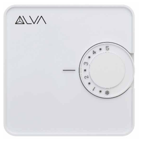 ALVA Raumthermostat analog, weiss Kabel 230 V, heizen + kühlen - ALRTMAN230