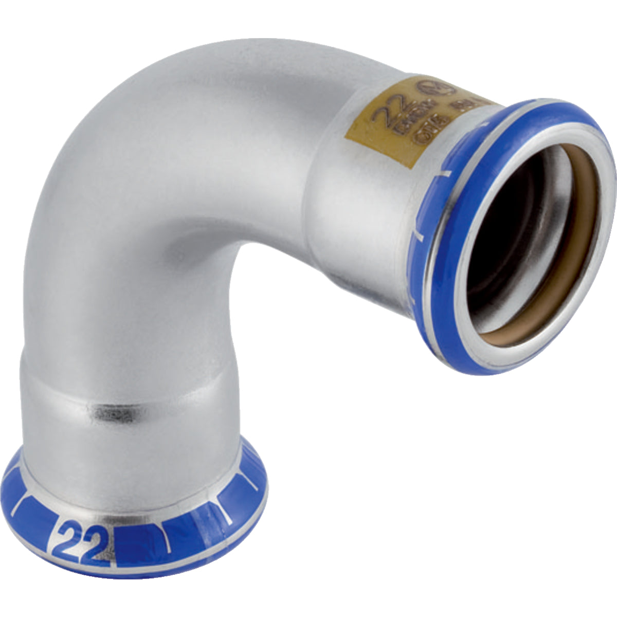 GEBERIT GE Mapress Edelstahl Gas Bogen 90 Gr. d54mm  – 34189