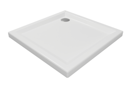 Alva Una 1.0 Acryl Brausetasse 100x100x6,5cm, Weiß ohne Füße - AQBT100F1