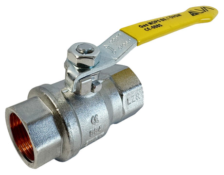 ALVA Kugelhahn Gas MS 3/4" IG/IG ÖVGW Hebelgriff Stahl verz. gelb PN40 - ACKHG3/4N