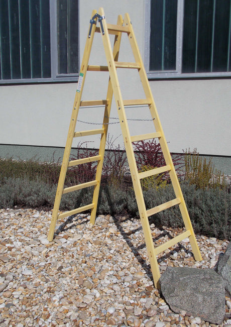 Alva Holz Doppelleiter mit 7 Sprossen ÖNORM EN 131-1,-2,-3,  Höhe 226,5 cm - HDL7SP
