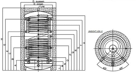 Alva Schicht-Kombispeicher mit 2 WT 1000 L,Silber Vlies 100 mm, WT 3,0/2,0m2 - ALSKS10002W