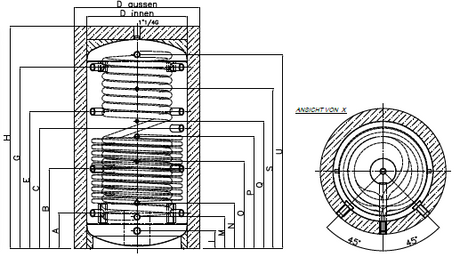 Alva Schicht-Kombispeicher mit 1 WT 800 L,Silber Vlies 100 mm, WT 2,8 m2 - ALSKS8001W