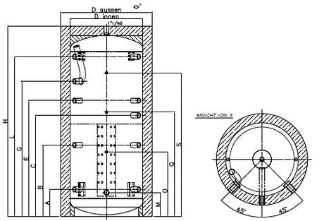 Alva Schicht-Pufferspeicher 1000 L,Silber Vlies 100 mm - ALSPS1000