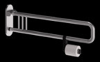 ALVA Varia Drehklappgriff 75cm mit Toilettenpapierh.,bis 130kg,Edelstahl S.
