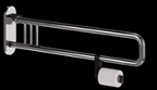 Alva Varia Drehklappgriff 65cm mit Toilettenpapierhalter, bis 130kg, Chrom - AQBFVADKGRH65C