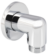 Alva Varia Wandanschlussbogen 1/2" mit RV und Rosette, Chrom - AQARVAWABRV2