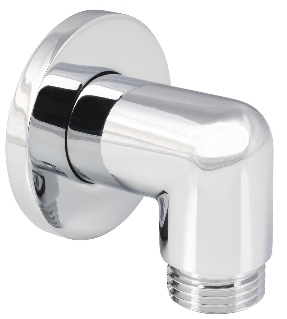 Alva Varia Wandanschlussbogen 1/2" mit RV und Rosette, Chrom - AQARVAWABRV2