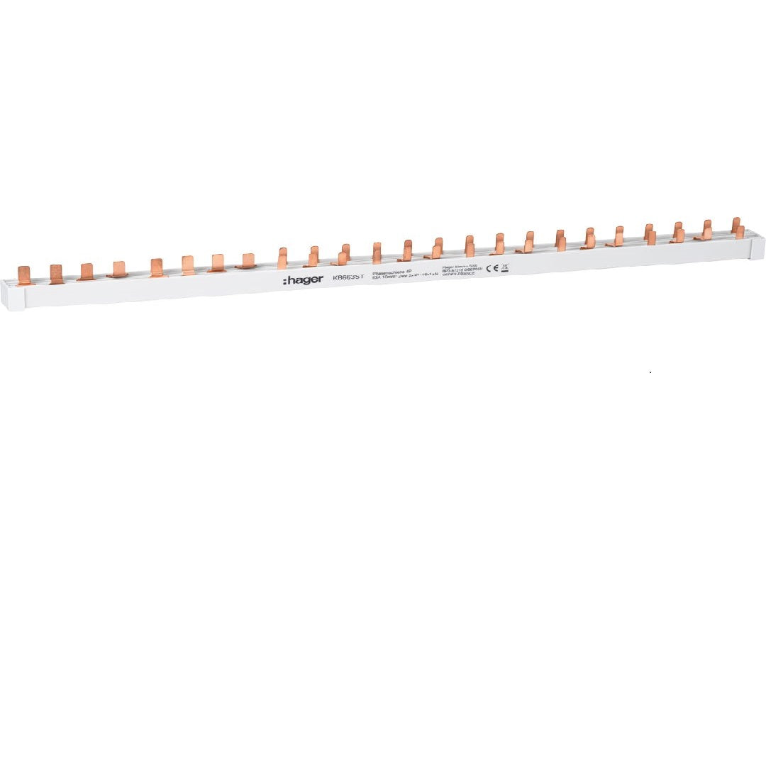 HAGER Stiftschiene 2x3P+N+16x1P+N(1PLE) 10mm²  – KB663ST