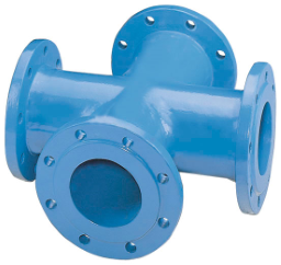 TT-Kreuzstück DN80 Fl. geb. PN10/16 GGG epoxybeschichtet - TTY80