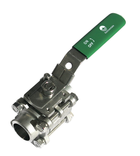 Alva Edelstahlkugelh. M3 3tlg AE 3/4 PN63 voll.DG 1.4408 ISO-Top sperrb.Hebel - ARTEKH3M3A20