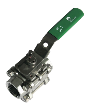 Alva Edelstahlkugelh. M3 3tlg IG 3/8" PN63 voll.DG 1.4408 ISO-Top sperrb.Hebel - ARTEKH3M3I10